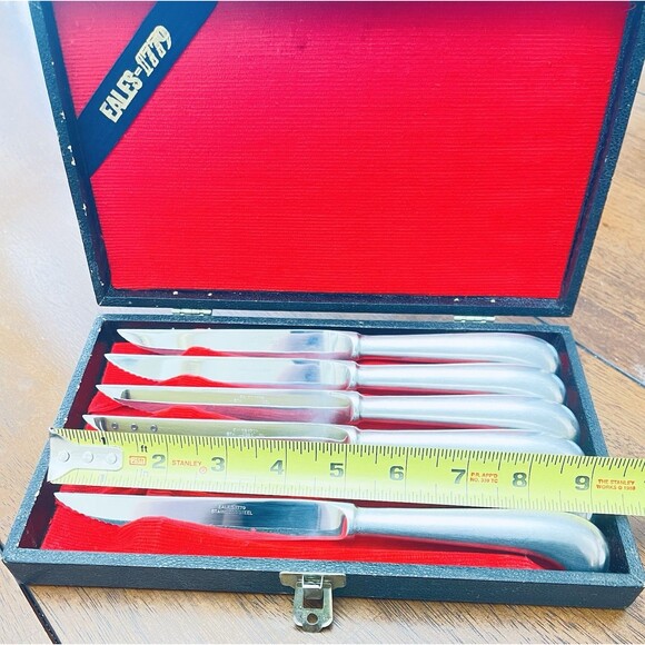 Vintage Eales 1779 Steak Knife Set Of 6 Stainless Steel Japan in Original Box - Picture 4 of 12